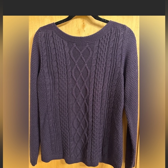 SOLD - Purple Knit Cable Sweater - Picture 2 of 5